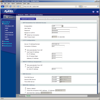 Настройка коммутатора ZyXEL NBG334W EE