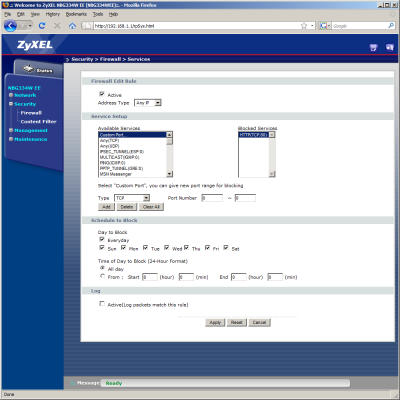 Настройка коммутатора ZyXEL NBG334W EE