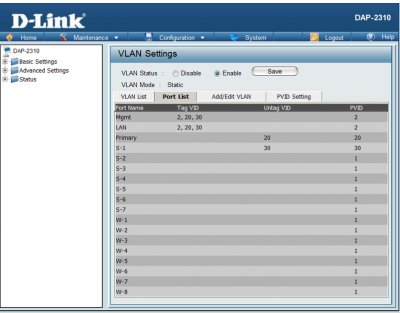 Настройка коммутатора D-Link DAP-2310